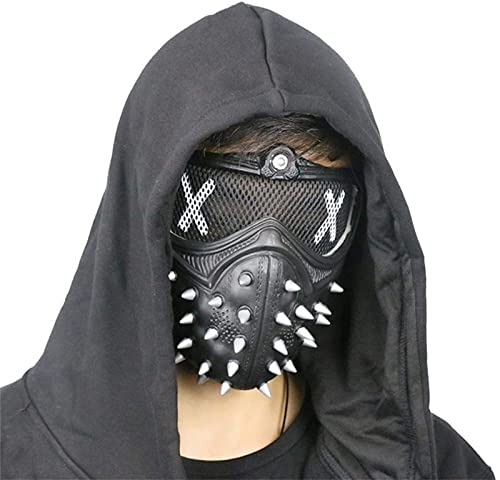 HCCTI Watch Dogs 2 Wrench Mask Marcus Legion LED Light Up 25 Expresión cambiable Máscara Brillante de Halloween para el Festival de Halloween Fiesta Cosplay Disfraz de Carnaval de Navidad