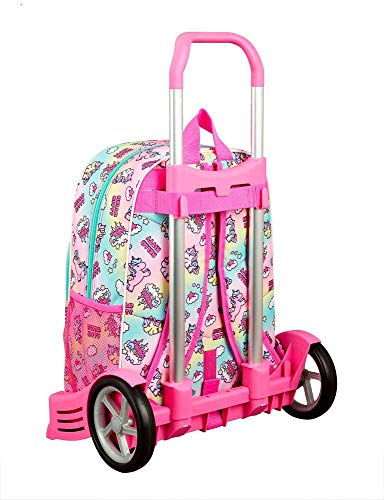 Hello Kitty Candy Unicorns Mochila con Carro Ruedas Evolution, Trolley