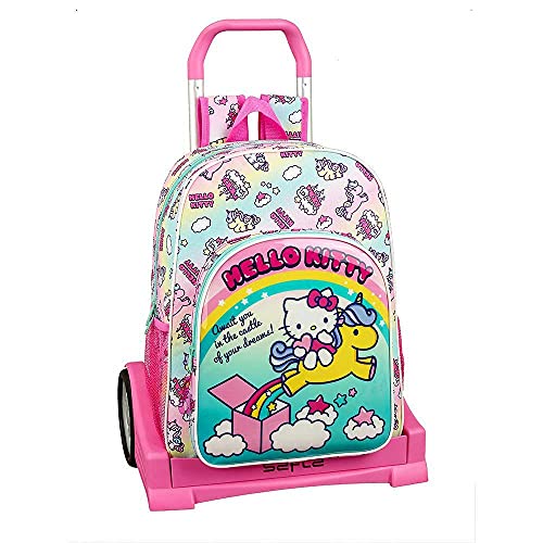 Hello Kitty Candy Unicorns Mochila con Carro Ruedas Evolution, Trolley