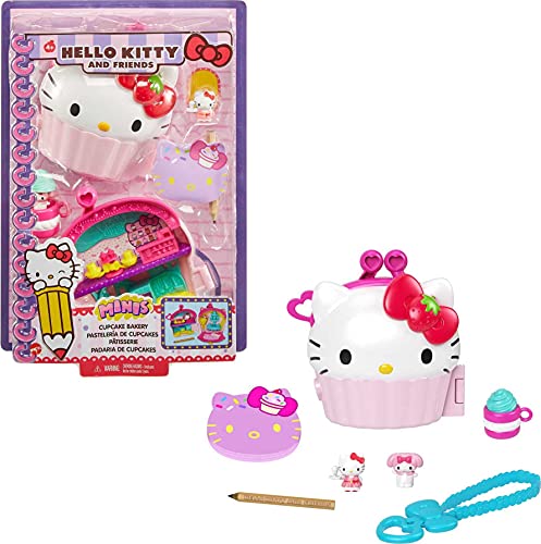 Hello Kitty Cofre con forma de cupcake con muñecos y accesorios de juguete (Mattel GVB30)