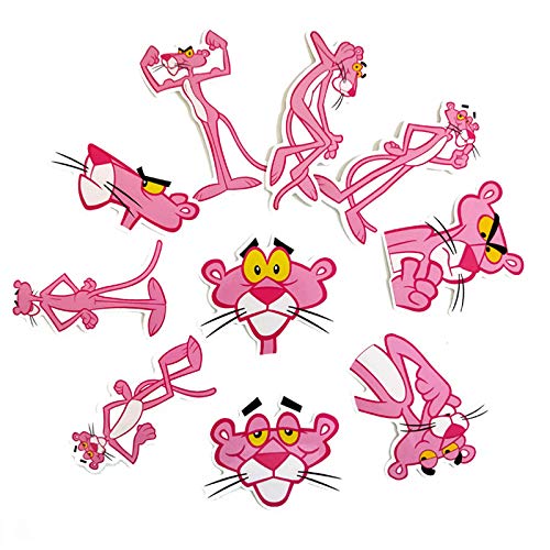 HENJIA PVC Impermeable de Dibujos Animados Pink Panther Girl Stickers Skateboard Guitarra Maleta Congelador Graffiti Sticker Kids Toy 10Pcs