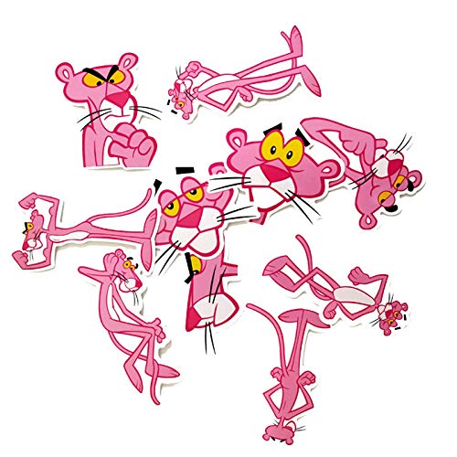 HENJIA PVC Impermeable de Dibujos Animados Pink Panther Girl Stickers Skateboard Guitarra Maleta Congelador Graffiti Sticker Kids Toy 10Pcs