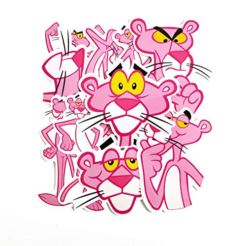 HENJIA PVC Impermeable de Dibujos Animados Pink Panther Girl Stickers Skateboard Guitarra Maleta Congelador Graffiti Sticker Kids Toy 10Pcs