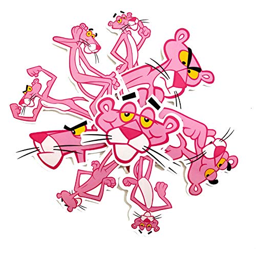 HENJIA PVC Impermeable de Dibujos Animados Pink Panther Girl Stickers Skateboard Guitarra Maleta Congelador Graffiti Sticker Kids Toy 10Pcs