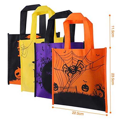 Herefun 24 Bolsas de Golosinas de Halloween, Halloween Truco o Golosinas Bolsas, Bolsas de Tela de Halloween para Niños Fiestas