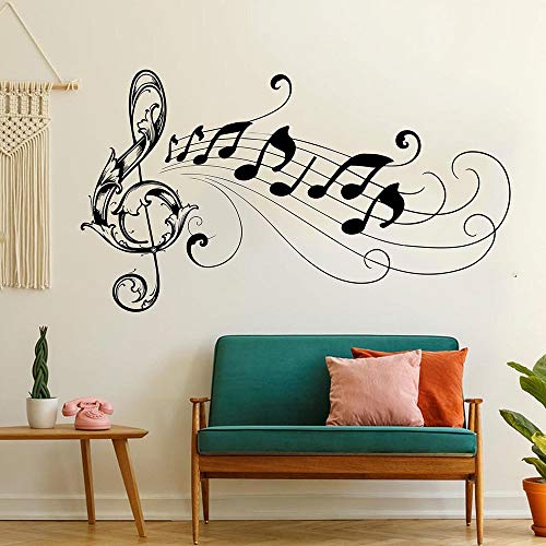 HFDHFH Notas Musicales calcomanías de Pared Creativo Ola oceánica partitura Vinilo Pegatinas para Ventanas Estudio de música niños decoración de Interiores