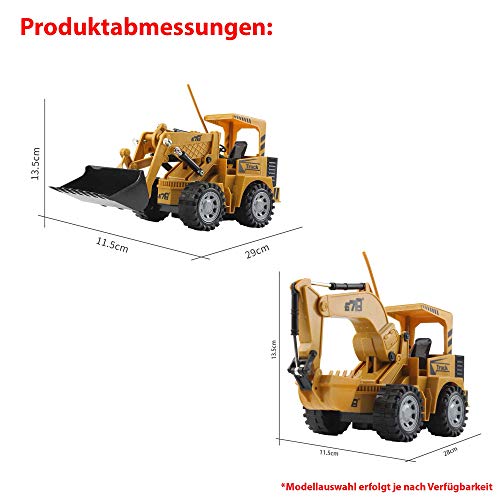 Himoto HSP Coche de construcción teledirigido RC, pala excavadora de rueda con mando a distancia, batería y cable de carga