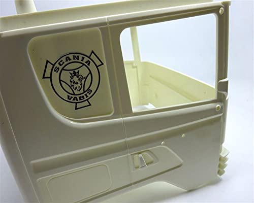 HONG YI-HAT R/C Camión Ventana Lateral Metal Vabis Logo Calcomanías Pegatinas para Tamiya 1/14 Scale RC Actros Scania R620 56323 R470 Trailer Piezas de Repuesto (Color : Sticker)