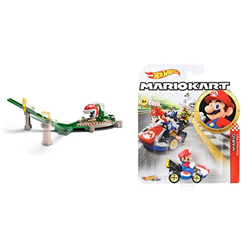 Hot Wheels Mario Kart Piraña, Pistas de Coches con vehículo para niños + 3 años (Mattel GFY47) + Coches y Camiones de Juguete, Multicolor (Mattel GBG26) , Color/Modelo Surtido