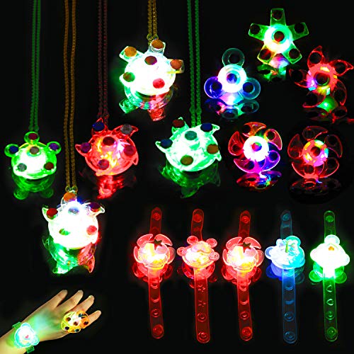 HOWAF 15pcs Articulos de Fiesta Niño Regalos piñatas de cumpleaños Infantiles Incluye Niños Brillante led Pulseras Collar Anillo Juguetes para Navidad Infantil cumpleaños Regalo Niño, Niña