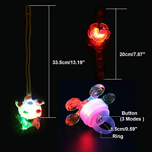 HOWAF 15pcs Articulos de Fiesta Niño Regalos piñatas de cumpleaños Infantiles Incluye Niños Brillante led Pulseras Collar Anillo Juguetes para Navidad Infantil cumpleaños Regalo Niño, Niña