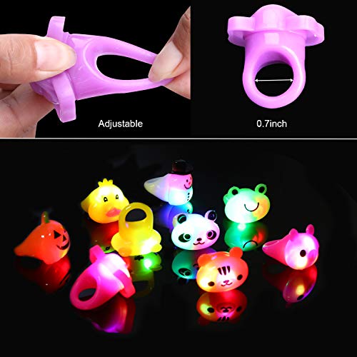 HOWAF 24 Piezas Artículos de Fiesta Cumpleaños Niños Brillante led Anillo Juguetes para piñatas Infantil cumpleaños Regalo Niño, Niña, Navidad, Halloween, Animal, Unicornio