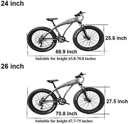 HQQ Bicicletas de montaña Edad, Niños Niñas Fat Tire montaña Bicicleta de Pista, Doble Freno de Disco de la Bici de montaña Rígidas, Marco de Acero de Alto Carbono, Bicicletas