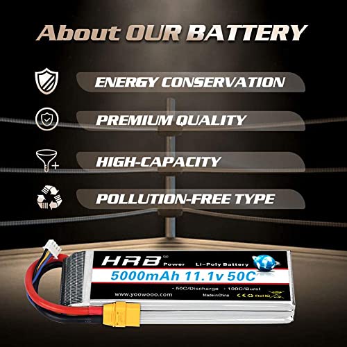 HRB 11.1V 3S 5000mAh LiPo batería 50C-100C XT90 Enchufe para helicóptero RC Avión RC RC pasatiempo RC Drone RC Coche RC