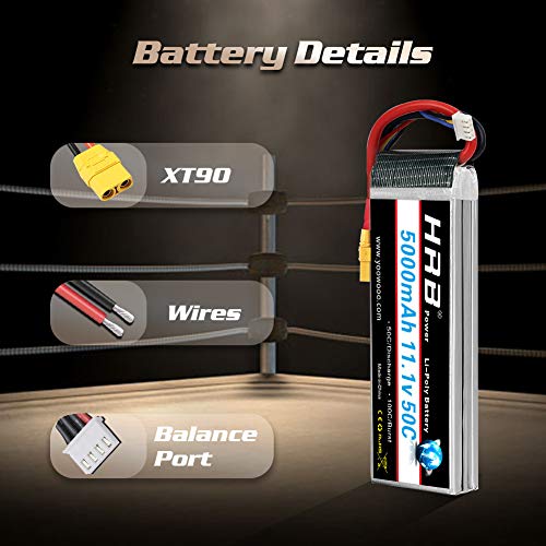 HRB 11.1V 3S 5000mAh LiPo batería 50C-100C XT90 Enchufe para helicóptero RC Avión RC RC pasatiempo RC Drone RC Coche RC