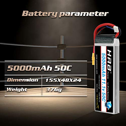 HRB 11.1V 3S 5000mAh LiPo batería 50C-100C XT90 Enchufe para helicóptero RC Avión RC RC pasatiempo RC Drone RC Coche RC