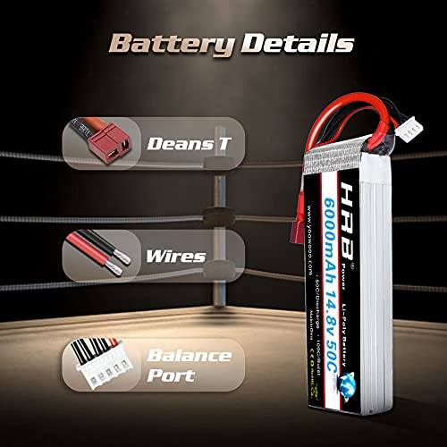 HRB 6000mAh 14.8V 50C 4S Lipo batería Pack for Modelismo RC Car Heli Plane Boat Truck FPV Auto helicóptero avión Toys (Enchufe Deans T )