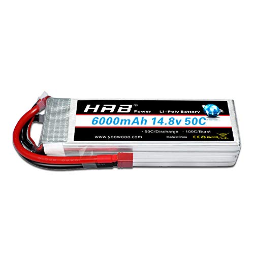 HRB 6000mAh 14.8V 50C 4S Lipo batería Pack for Modelismo RC Car Heli Plane Boat Truck FPV Auto helicóptero avión Toys (Enchufe Deans T )