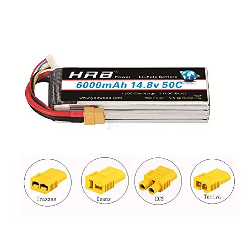 HRB 6000mAh 14.8V 50C 4S Lipo batería Pack for Modelismo RC Car Heli Plane Boat Truck FPV Auto helicóptero avión Toys (Enchufe XT60)