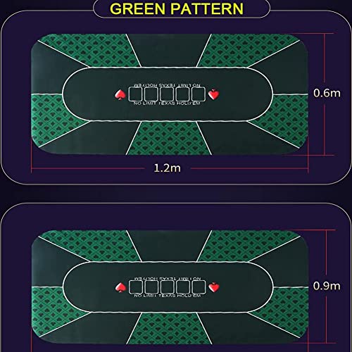 HTDHS Tapa de póquer de Nonslip de Goma, Tapa de la Mesa de póquer portátil, reducción de Ruido de Superficie Premium Lisa 60 x 120 x 0.2cm / 23470.078in, para Fiesta temática, Noche de póker, 1,8 m