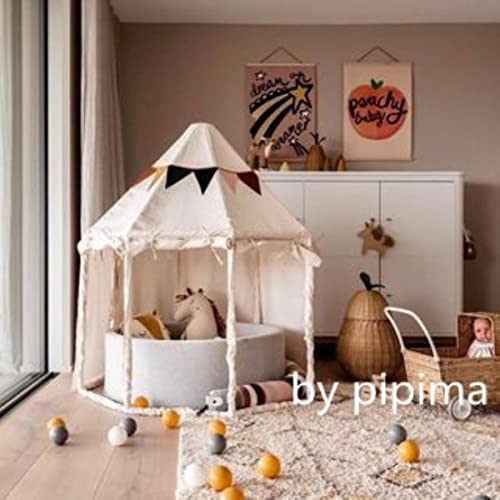 HTRNDDFF Ins Wind Tienda para niños yurta Juego de Lona casa bebé Interior casa Grande casa de Juguete Lona de algodón-Lotus Color 110cm