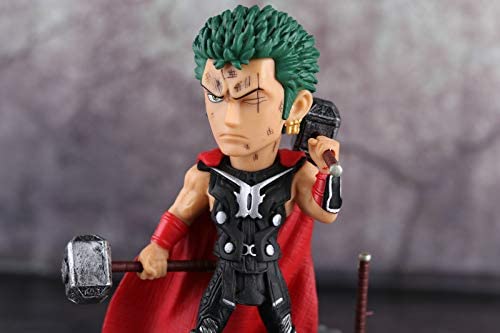 HuanHaoYu Q Version One Piece King of Artist The Roronoa Zoro Wano kuni Figura/Thor Roronoa Zoro (cabeza intercambiable) Múltiples accesorios 5.1 pulgadas