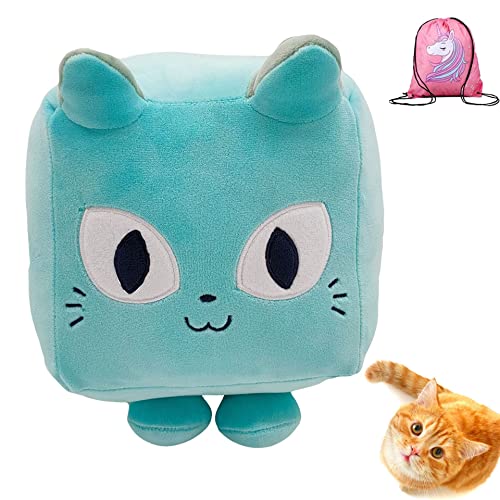 HUANYINGNI Cat Plush Toy,Big Games Cat Plush,Square Cat Plush,Stuffed Animal,Cute Pet Simulator Animal Cat Plush,Kawaii Animal Cat Soft Stuffed Pillow for Kids,for Kids Gift Room Decor