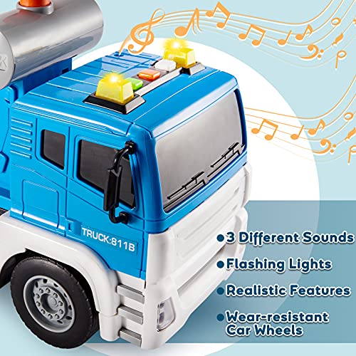 HYAKIDS Grande Camion Hormigonera Coches Juguetes para Niños, 1:12 Friccion Vehículos Construcción Juguete con Luz y Sonido - Regalo para Niños Niñas 3 4 5 Años