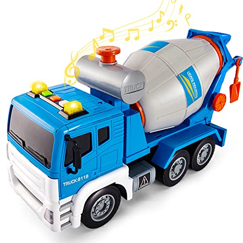 HYAKIDS Grande Camion Hormigonera Coches Juguetes para Niños, 1:12 Friccion Vehículos Construcción Juguete con Luz y Sonido - Regalo para Niños Niñas 3 4 5 Años