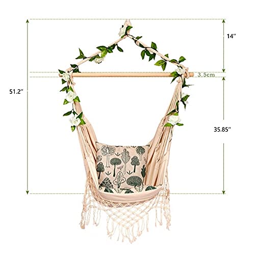 HYAN Columpios Silla Colgante romántica Tassel Swing Ideal para Interiores y Exteriores, jardín, Patio, fácil instalación Gimnasios y Columpios ( Color : W )