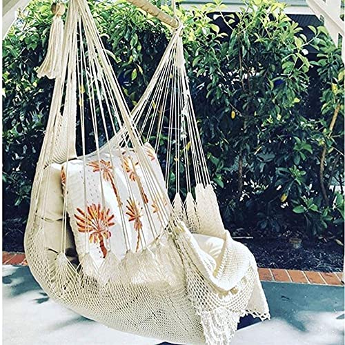 HYAN Columpios Silla Colgante romántica Tassel Swing Ideal para Interiores y Exteriores, jardín, Patio, fácil instalación Gimnasios y Columpios ( Color : W )