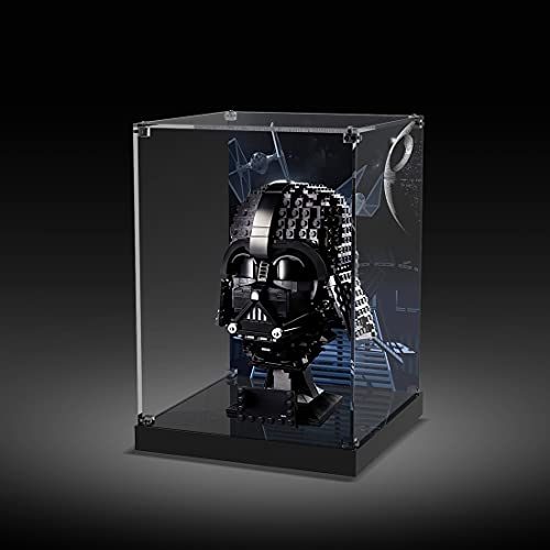 HYMAN Vitrina de acrílico, expositor a prueba de polvo para casco Star War Darth Vader, compatible con Lego 75304 (sin kit de lego)