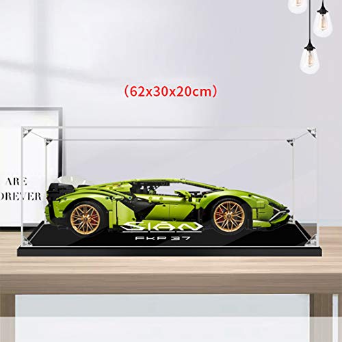 HYZM - Vitrina de acrílico para Lego Technic Lamborghini Sián FKP 37, modelo de coche de carreras, a prueba de polvo, compatible con LEGO 42115 (modelo no incluido)