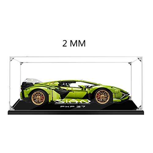 HYZM - Vitrina de acrílico para Lego Technic Lamborghini Sián FKP 37, modelo de coche de carreras, a prueba de polvo, compatible con LEGO 42115 (modelo no incluido)