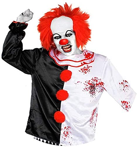 I LOVE FANCY DRESS LTD Disfraz DE Payaso Asesino Adulto - Disfraz DE Payaso Loco con Peluca ROJA Y Pintura Facial Disfraz DE Halloween TAMAÑO: Mediano