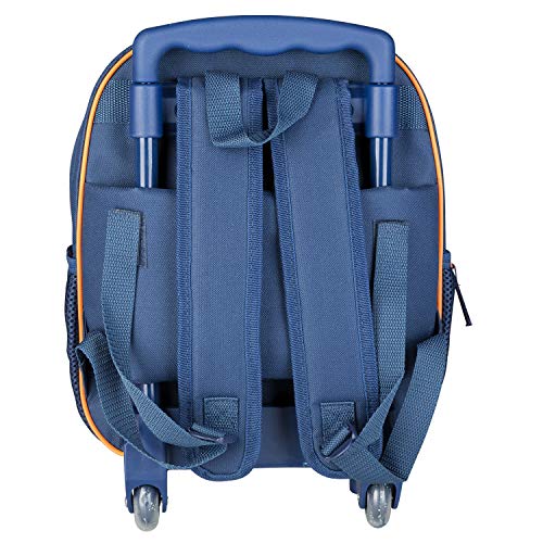 Idena 20068 - Mochila trolley con 2 ruedas brillantes, para niños, azul oscuro con elegante motivo de astronauta y espacio, como maleta de mano, carro escolar y mochila infantil, 31 x 27 x 10 cm