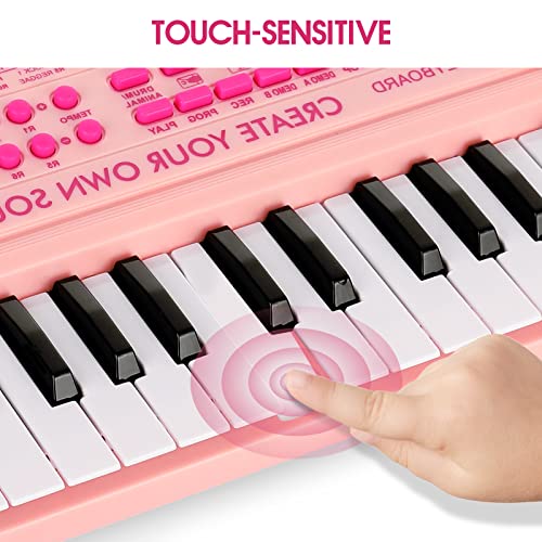 Innedu Teclado Piano, Mini Piano Electrico con 37 Teclas, 8 Instrumentos Musicales, 4 Sonidos Animales y Otros Modos para Infantiles Niños de 3+ Años