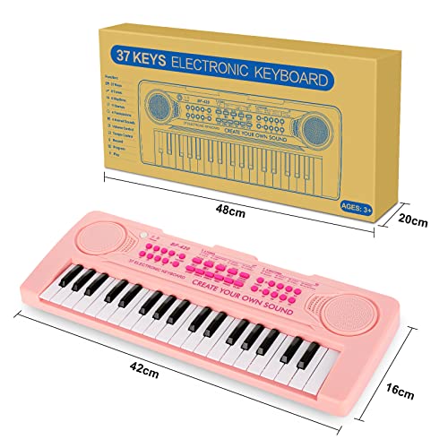 Innedu Teclado Piano, Mini Piano Electrico con 37 Teclas, 8 Instrumentos Musicales, 4 Sonidos Animales y Otros Modos para Infantiles Niños de 3+ Años