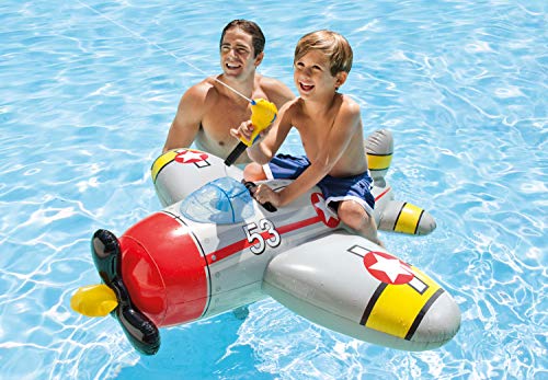 Intex Figura Avion Hinchable (132X130 CMS) con Pistola Lanza Agua, Multicolor (57537NP) , Modelos/colores Surtidos, 1 Unidad