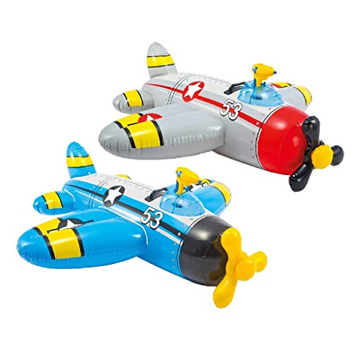 Intex Figura Avion Hinchable (132X130 CMS) con Pistola Lanza Agua, Multicolor (57537NP) , Modelos/colores Surtidos, 1 Unidad