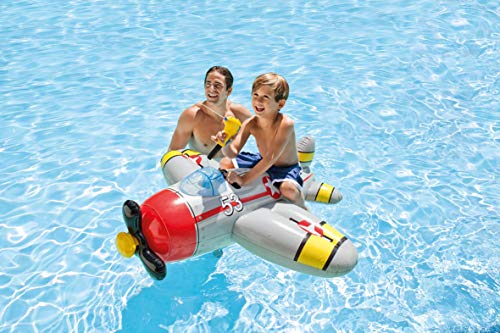 Intex Figura Avion Hinchable (132X130 CMS) con Pistola Lanza Agua, Multicolor (57537NP) , Modelos/colores Surtidos, 1 Unidad