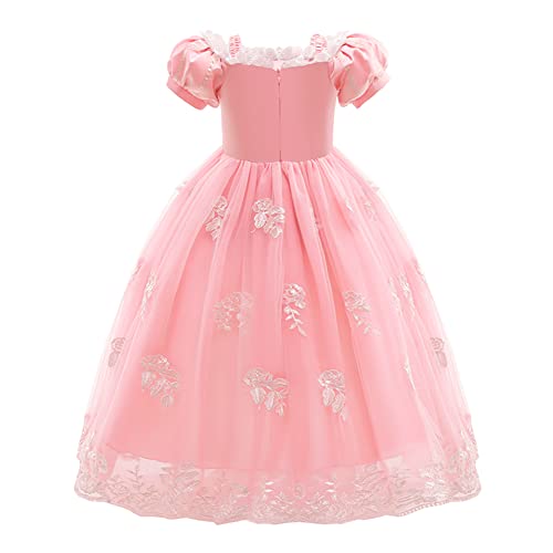 IWEMEK Niñas Disfraz de Rapunzel Vestido de Princesa con Accesorios Cuento de Hadas Disfraces para Niños Carnaval Halloween Navidad Cumpleaños Ceremonia Fiesta Vestidos Ropa #09: Rosa Set 4-5 años