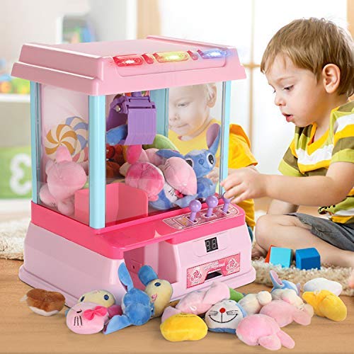 IW.HLMF Claw Machine Indoor Arcade Juegos Electrónicos con Luces Música Candy Toys Grabber Crane Reemplazar Broken One Todas Las Edades Claw Grab Machine Disponible en Tres Colores, Rosa