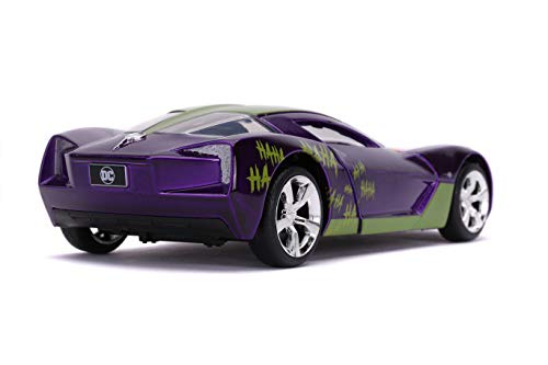 Jada Toys 253252016 Joker 2009 Chevy Corvette Stingray - Coche de Juguete de Die-Cast, Puertas de Apertura, Escala 1:32, Color Morado