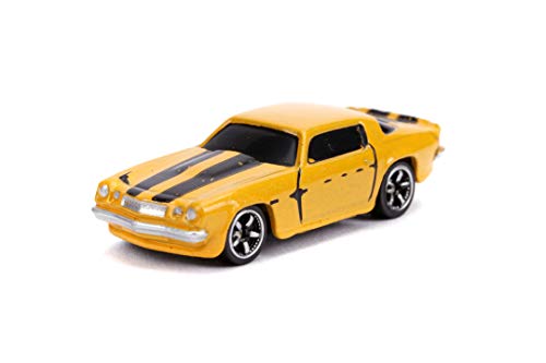 Jada Toys Transformers 253111000 - Juego de 3 Coches de Juguete Nano Bumblebee, Optimus Prime, Rueda Libre, 4 cm, a Partir de 3 años, Multicolor