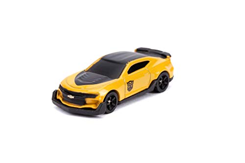 Jada Toys Transformers 253111000 - Juego de 3 Coches de Juguete Nano Bumblebee, Optimus Prime, Rueda Libre, 4 cm, a Partir de 3 años, Multicolor