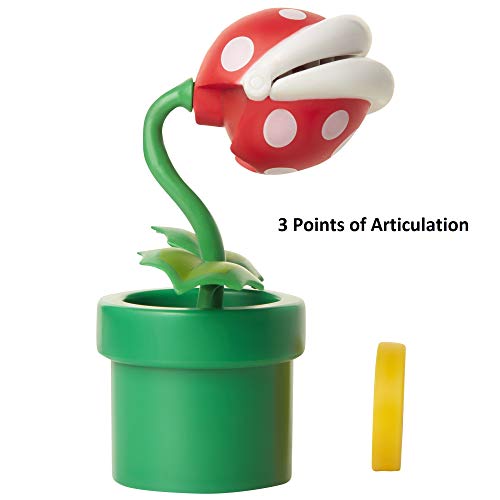 Jakks Pacific Nintendo-Figura Planta piraña con Caja interrogante, Multicolor, 10 cm (72632)