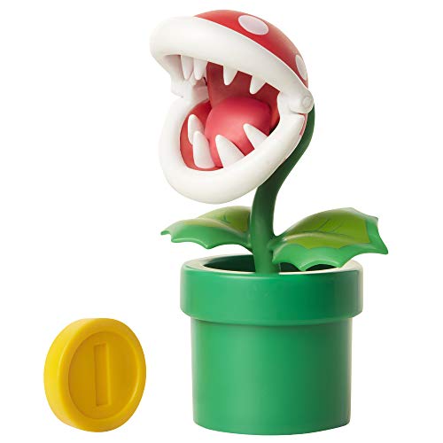 Jakks Pacific Nintendo-Figura Planta piraña con Caja interrogante, Multicolor, 10 cm (72632)