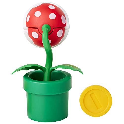 Jakks Pacific Nintendo-Figura Planta piraña con Caja interrogante, Multicolor, 10 cm (72632)