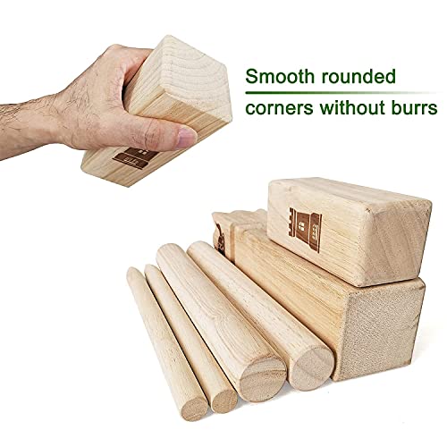 JAMK Kubb - Juego de madera gigante vikingo de madera para juegos al aire libre